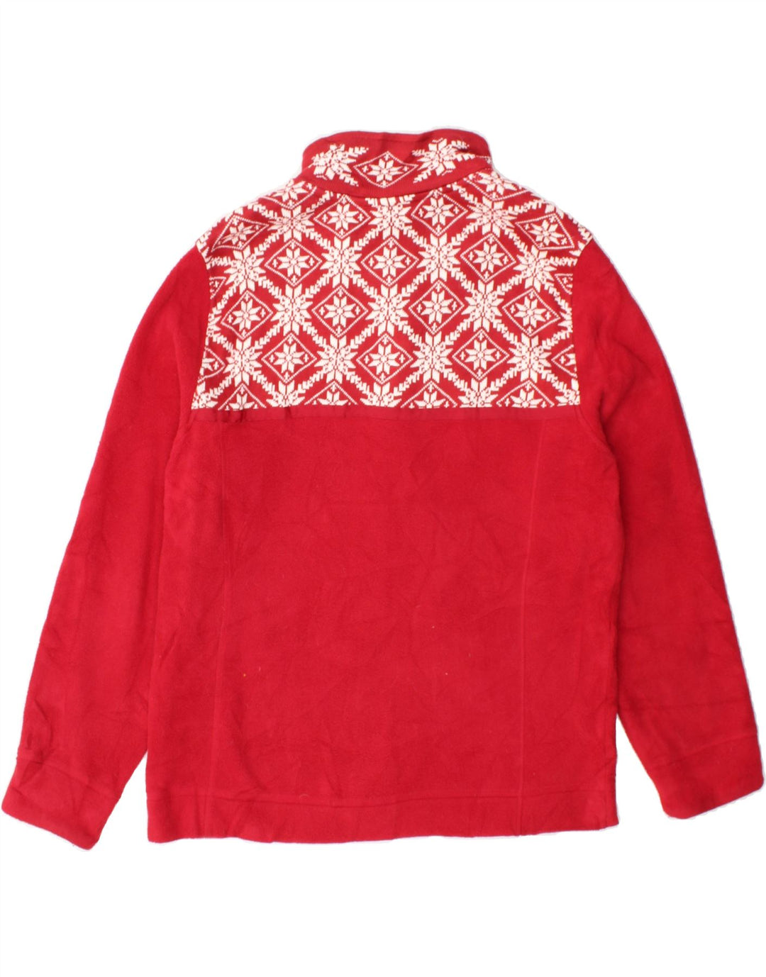 L.L.BEAN Womens Fleece Jacket UK 16 Large Red Fair Isle Polyester Vintage L.L.Bean and Second-Hand L.L.Bean from Messina Hembry 