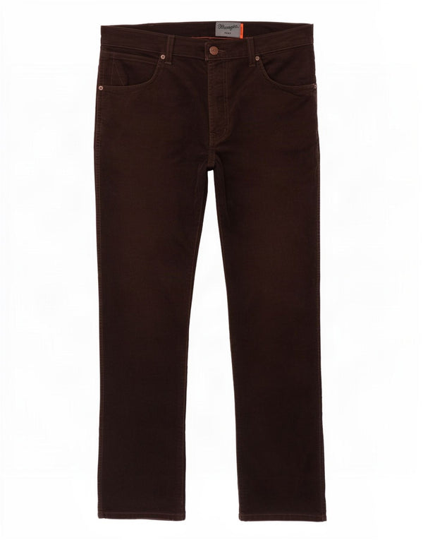 Wrangler Herre Arizona Stretch Lige Corduroy Bukser W34 L32 Brun