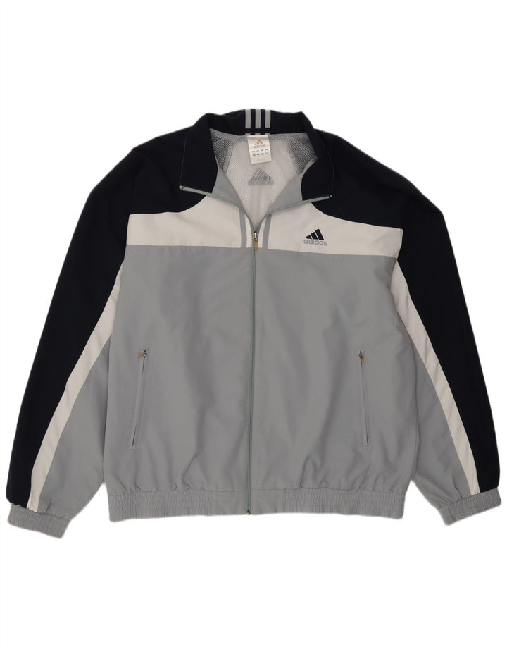 Adidas Træningsdragt til mænd Topjakke UK 46/48 XL Grå Colourblock Polyester