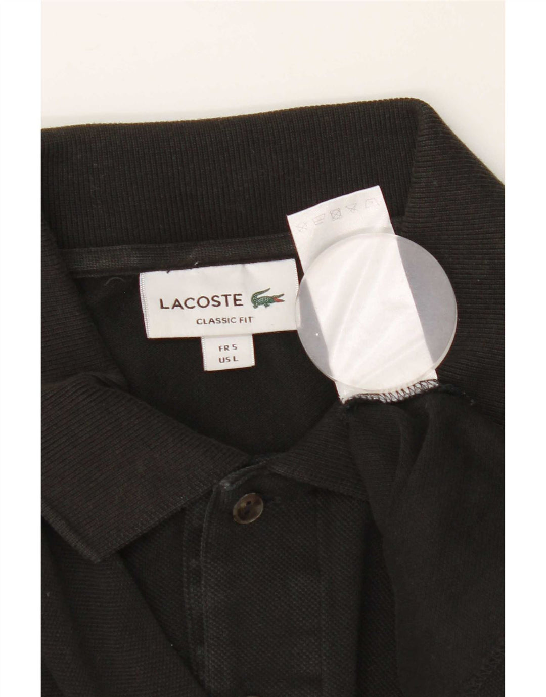 Lacoste Herre Poloskjorte i klassisk pasform Størrelse 5 Large Sort Bomuld