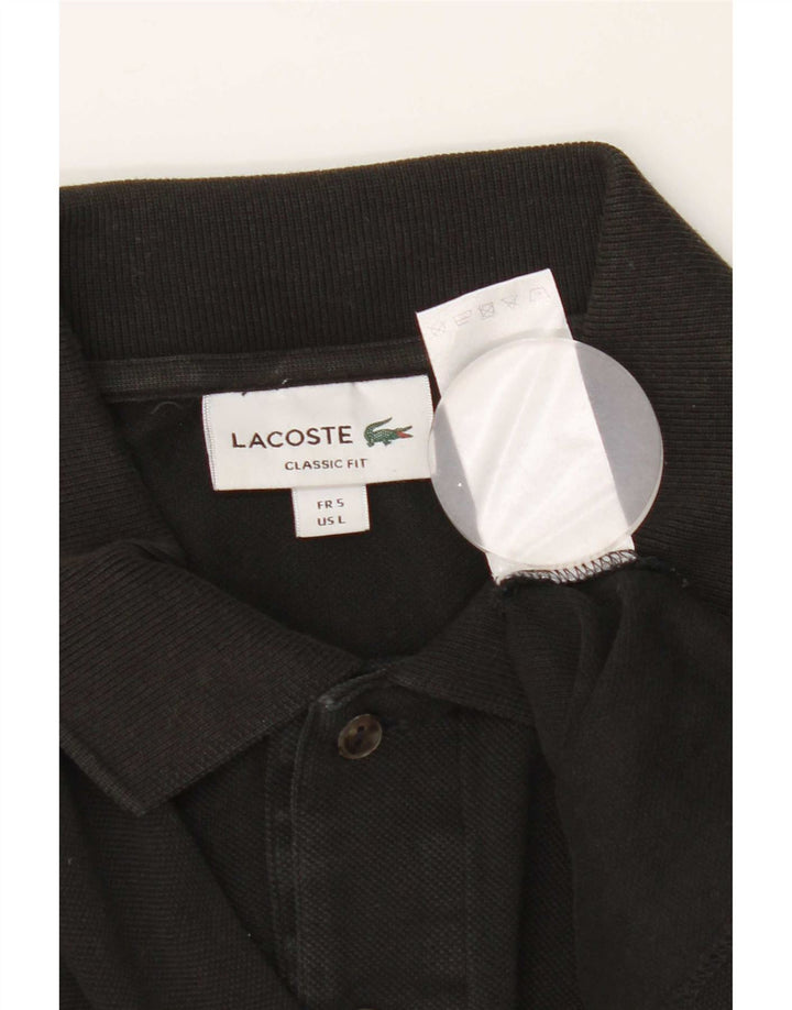 Lacoste Herre Poloskjorte i klassisk pasform Størrelse 5 Large Sort Bomuld