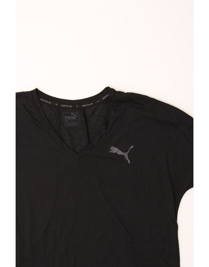 PUMA Womens T-Shirt Top UK 14 Large  Black Polyester Vintage Puma and Second-Hand Puma from Messina Hembry 