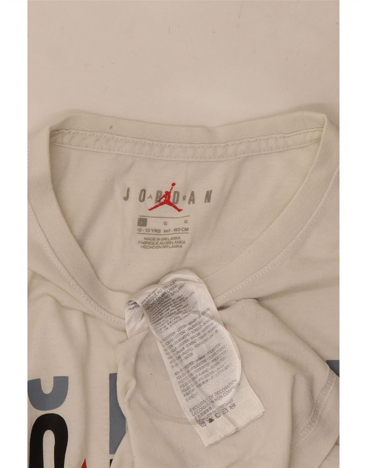 JORDAN drenge grafisk t-shirt top 12-13 år stor hvid bomuld