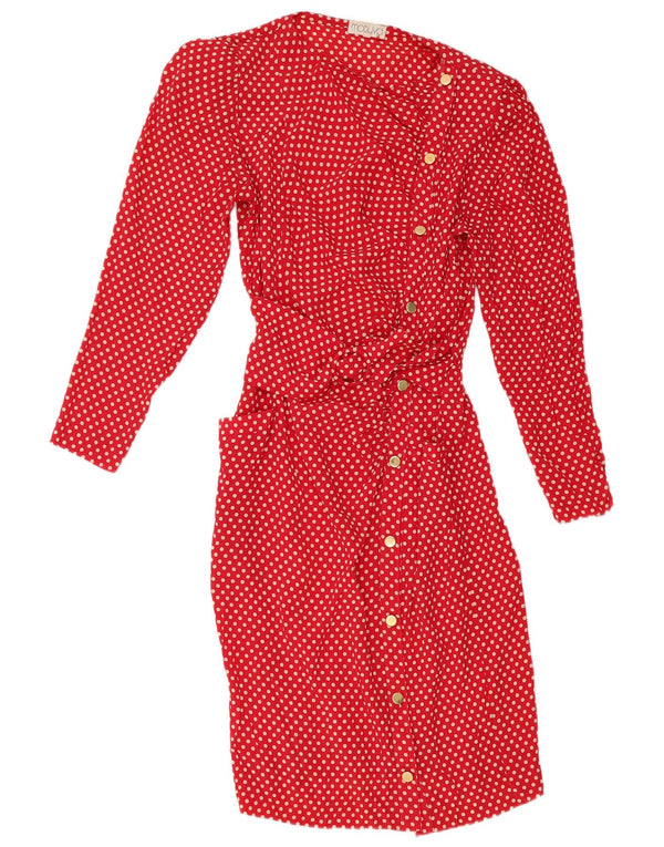Modyva Langærmet skjortekjole til kvinder IT 44 Medium Rød Polka Dot