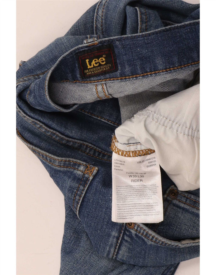 Lee Mens Rider Cropped Jeans W33 L24 blå bomuld