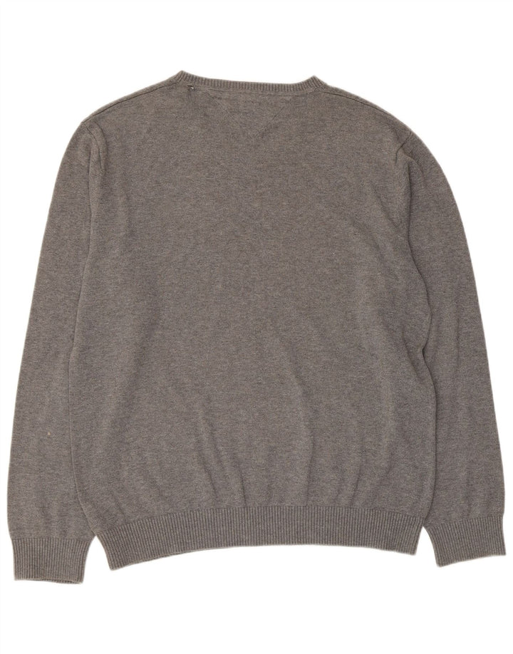 Tommy Hilfiger Herre V-hals sweater Stor Grå Bomuld