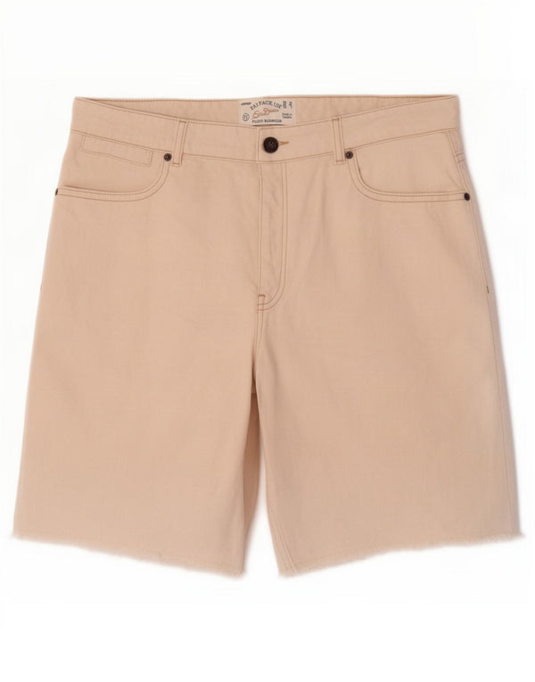 Fat Face Womens Fleet Bermuda Denim Shorts UK 12 Medium W30 Off White