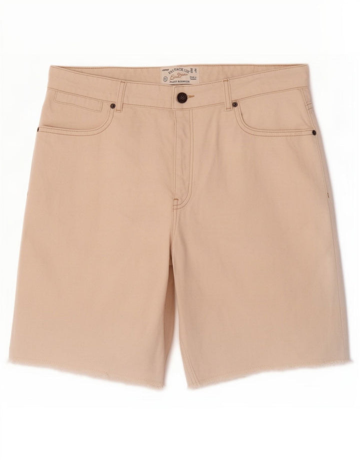 Fat Face Womens Fleet Bermuda Denim Shorts UK 12 Medium W30 Off White