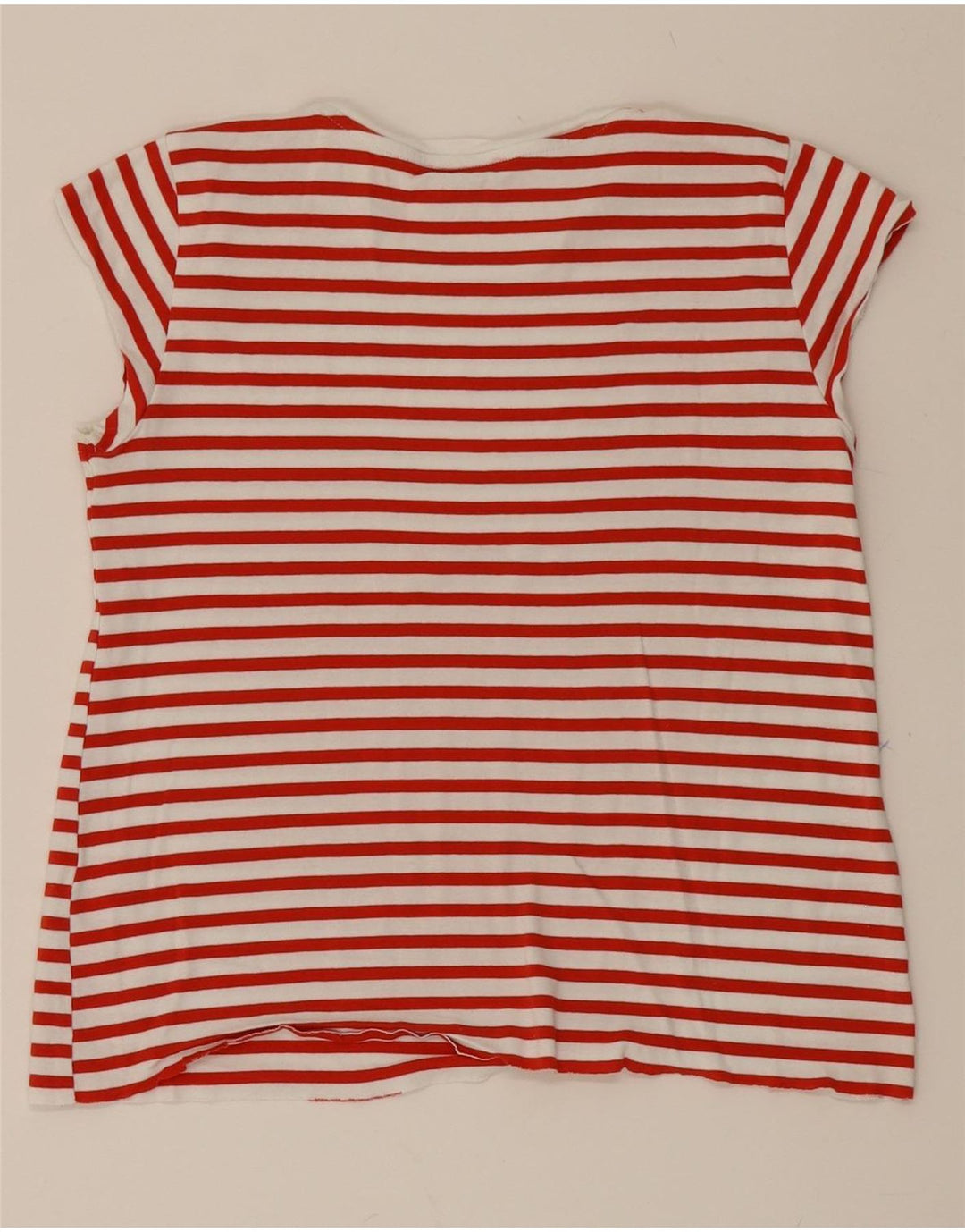 ZARA Womens T-Shirt Top UK 12 Medium Red Striped Vintage Zara and Second-Hand Zara from Messina Hembry 