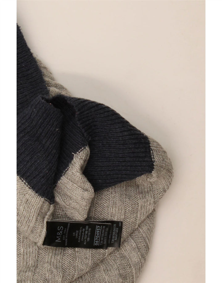 Marks & Spencer Dame Boat Neck Jumper Sweater UK 16 Large Grey
