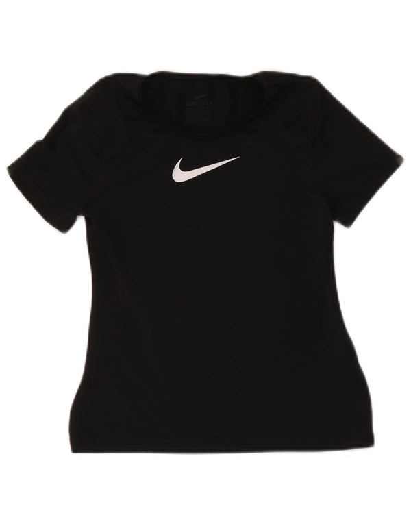 Nike piger Dri Fit grafisk t-shirt top 8-9 år lille sort polyester