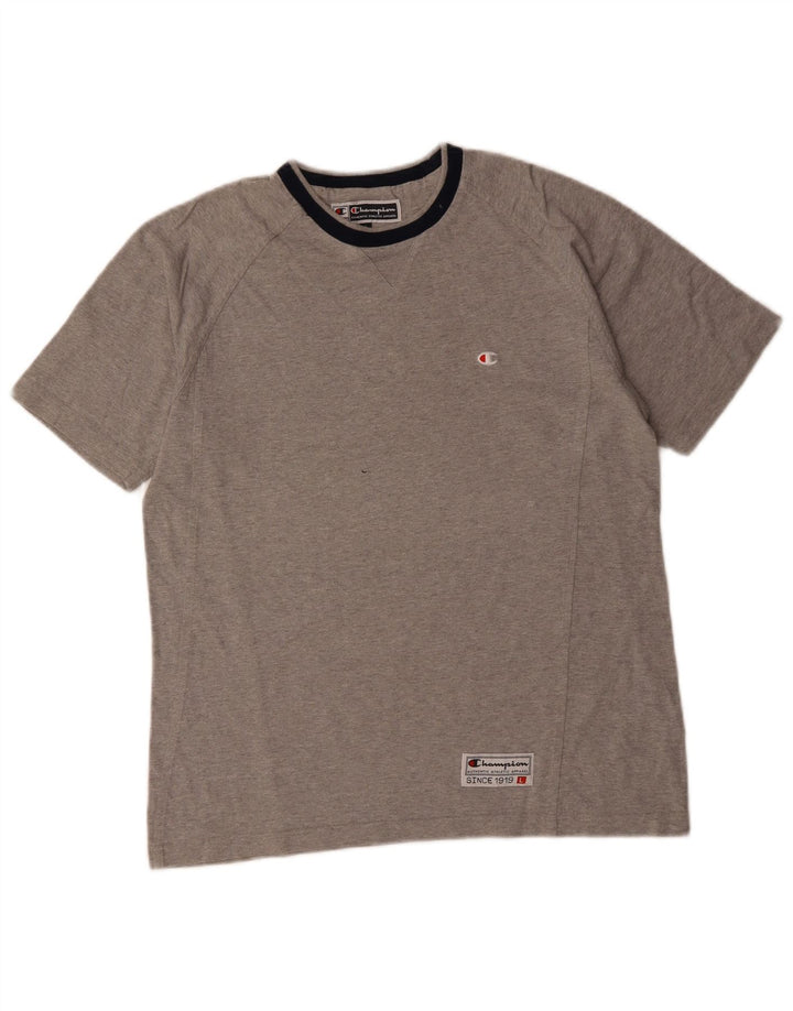 CHAMPION Mens T-Shirt Top Large Grey Cotton