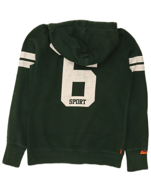 Superdry Womens Osaka grafisk hættetrøje med lynlås UK 14 Medium Green Bomuld