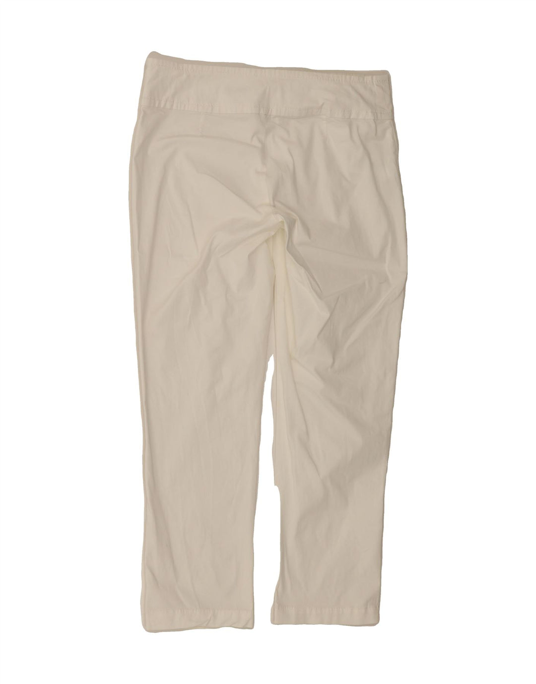 BENETTON Womens Straight Cropped Trousers EU 40 Medium W30 L24 White Vintage Benetton and Second-Hand Benetton from Messina Hembry 