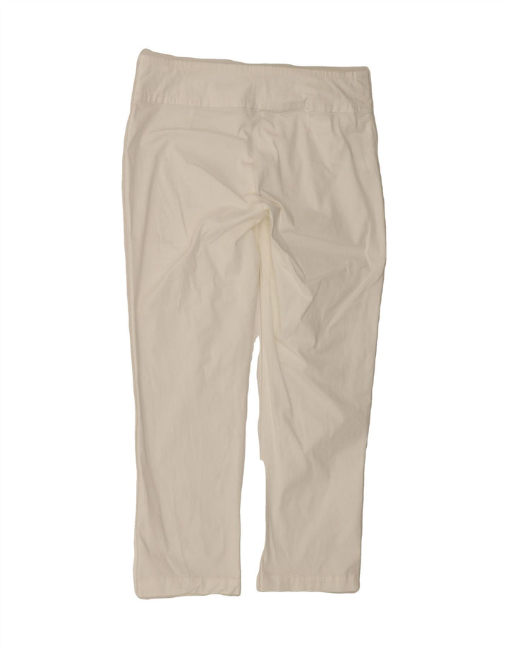 BENETTON Womens Straight Cropped Trousers EU 40 Medium W30 L24 White Vintage Benetton and Second-Hand Benetton from Messina Hembry 