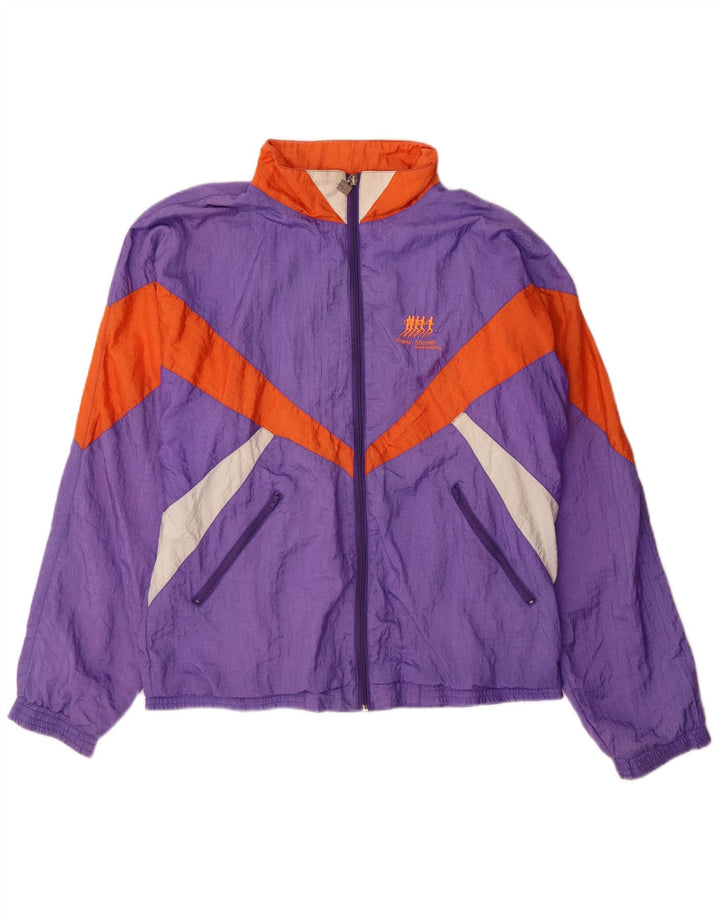 Frank Shorter Herre træningsdragt Topjakke Stor Lilla Colourblock Nylon