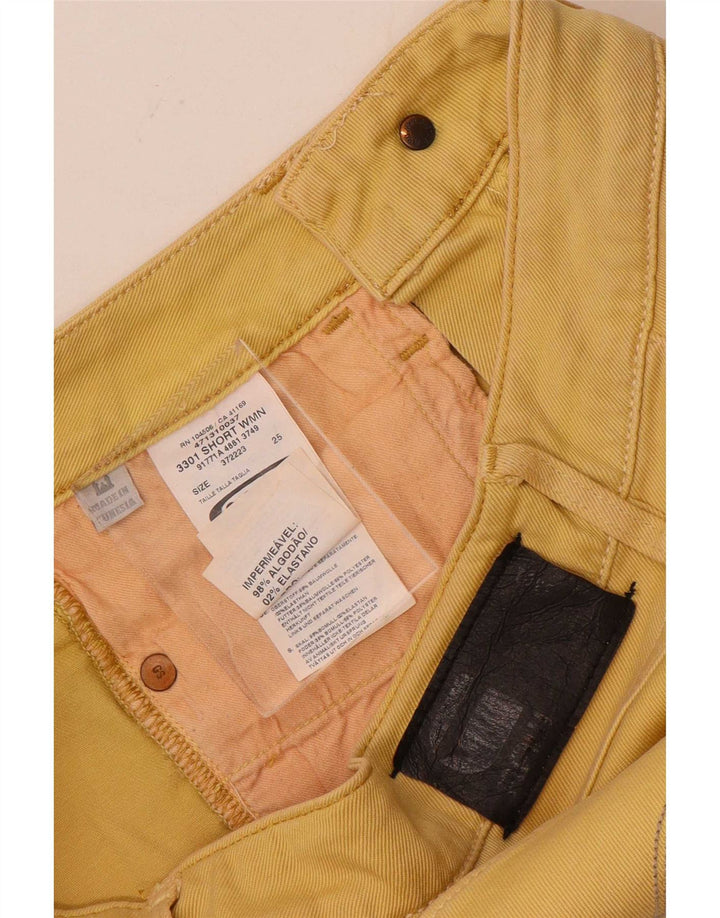 G-Star Womens 3301 Denim Hot Pants W26 Små gul bomuld
