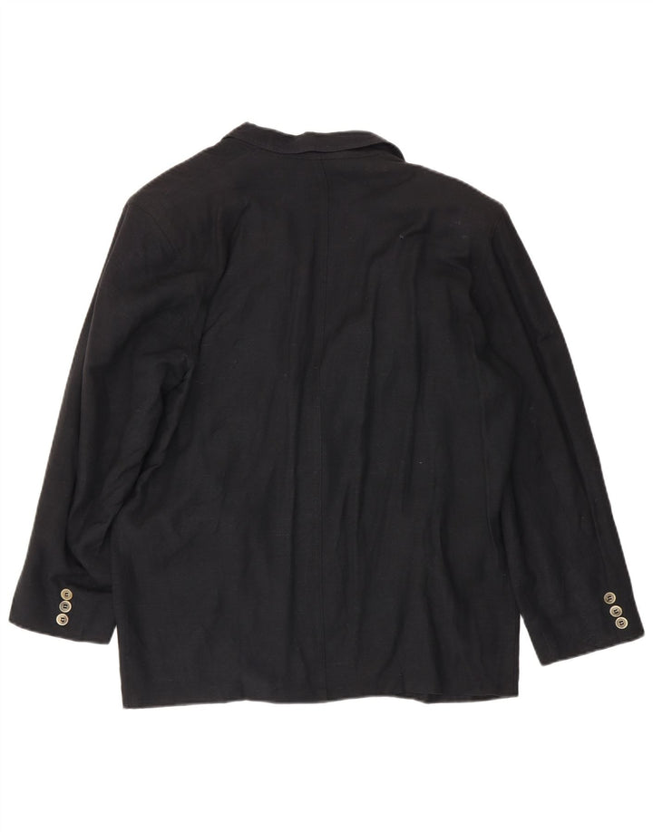 Marella Dame 1 Knap Blazer Jakke UK 14 Stor Sort Viscose