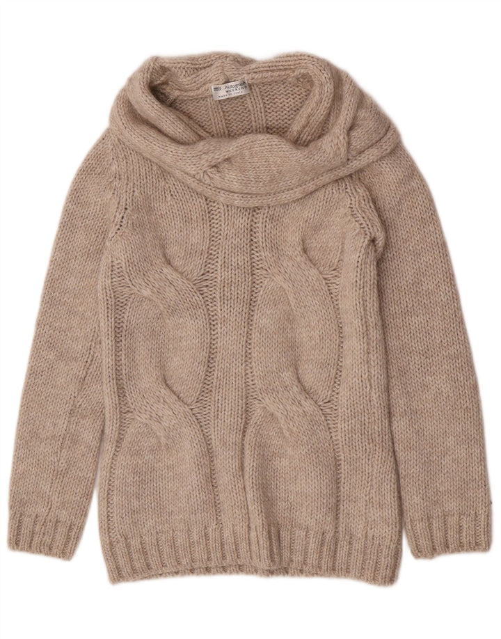 Marks & Spencer Dame Roll Neck Jumper Sweater UK 8 Small Beige Acryl