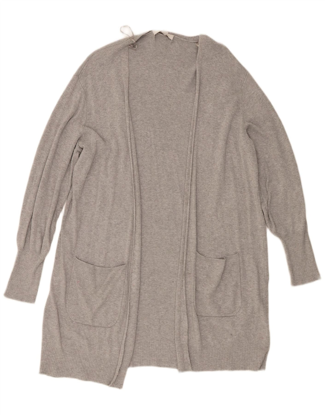 Marks & Spencer Dame Longline Cardigan Sweater UK 16 Large Grey Flecked