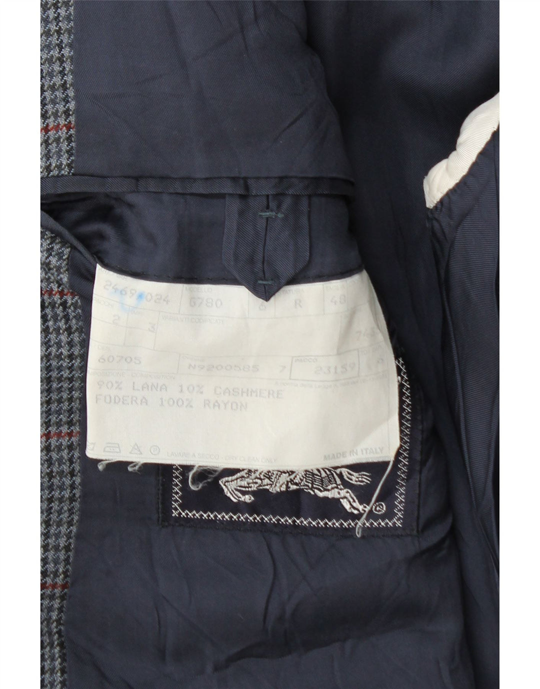 Burberrys blazerjakke til mænd IT 48 Medium Marineblå Houndstooth Uld