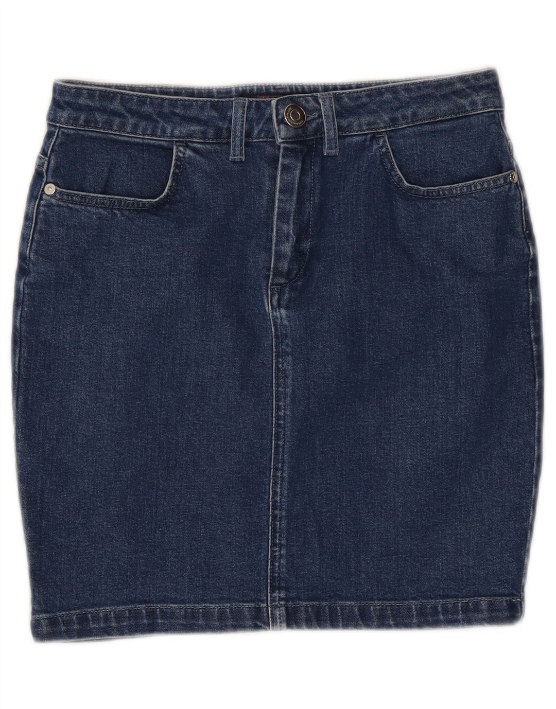 TRUSSARDI Dame Denim Nederdel IT 42 Medium W28 Blå Bomuld