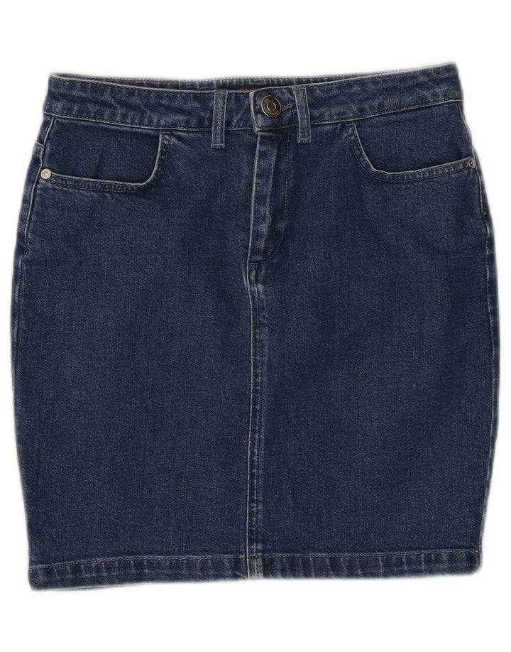TRUSSARDI Dame Denim Nederdel IT 42 Medium W28 Blå Bomuld