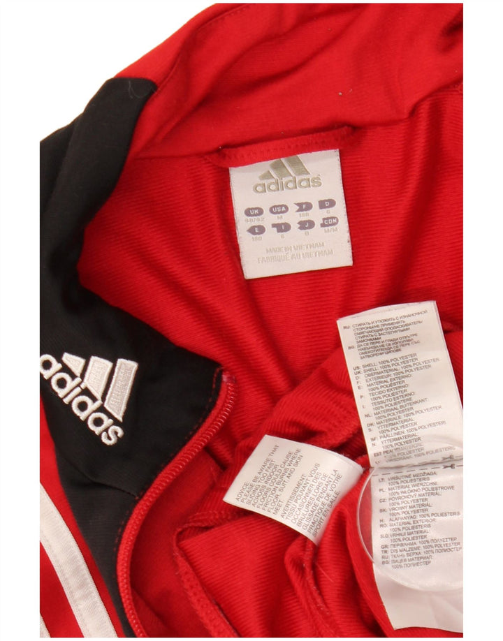 ADIDAS Træningsdragt til mænd, topjakke UK 40/42 Medium Rød Colourblock Polyester
