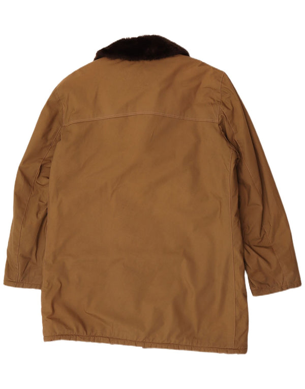 Vintage Herre Sherpa Overfrakke IT 58 4XL Beige