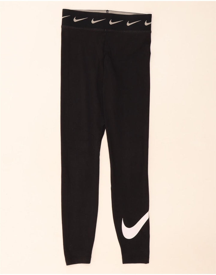 Nike Dame Grafiske Leggings UK 10 Small Black Bomuld