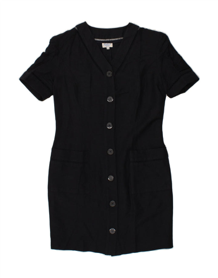 LUISA SPAGNOLI Womens Shirt Dress IT 42 Medium Black Viscose Vintage Luisa Spagnoli and Second-Hand Luisa Spagnoli from Messina Hembry 