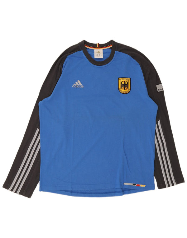 Adidas Herre Deutshland Grafisk Top Langærmet UK 44/46 Stor Blå
