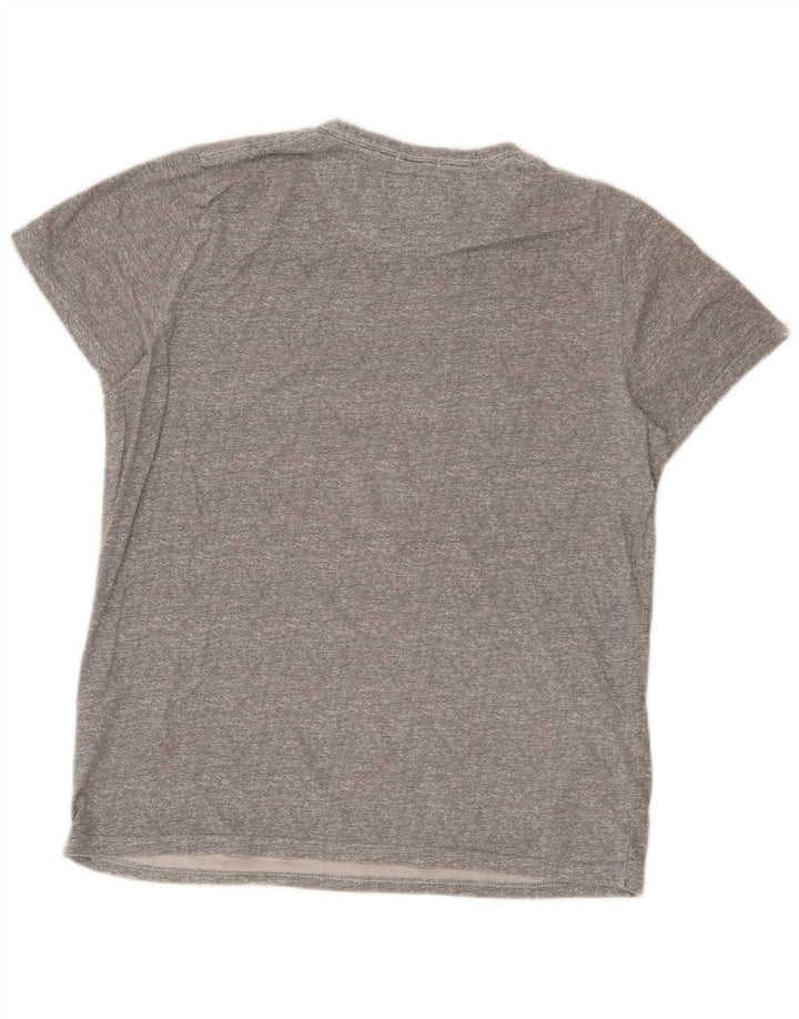 Hollister Herre grafisk T-shirt Top mellemgrå bomuld
