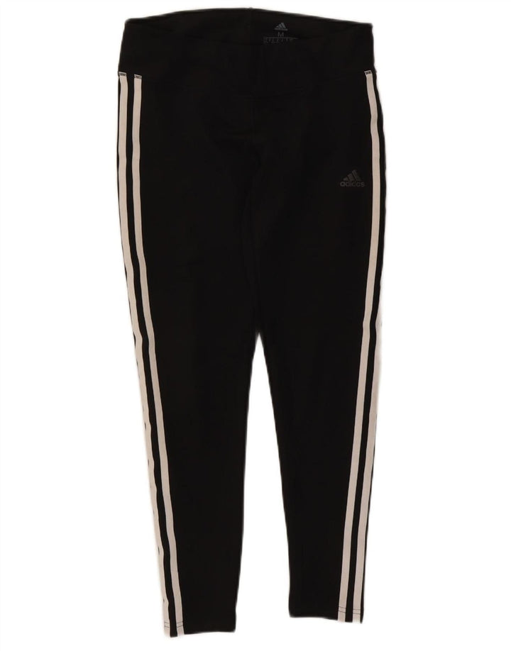 ADIDAS Womens Climalite Leggings UK 12/14 Medium Black Polyester