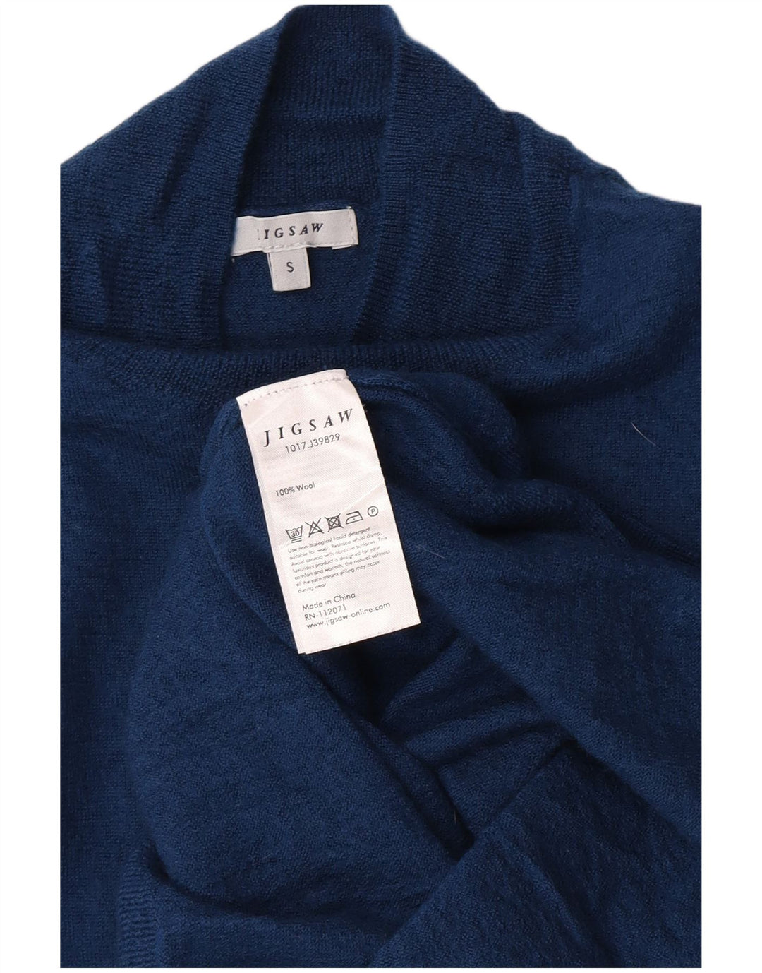 Jigsaw Dame Turtle Neck Jumper Sweater UK 8 Small Blue Wool