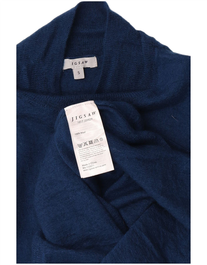 Jigsaw Dame Turtle Neck Jumper Sweater UK 8 Small Blue Wool