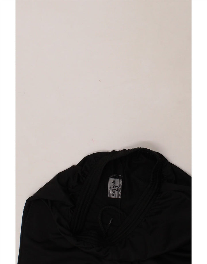 VINTAGE Mens Graphic Tracksuit Trousers Joggers Medium Black Polyester Vintage Vintage and Second-Hand Vintage from Messina Hembry 
