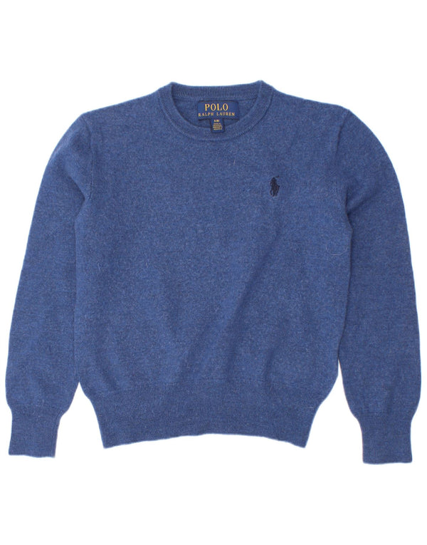 Polo Ralph Lauren drenge sweater med rund hals 7-8 år lille blå uld