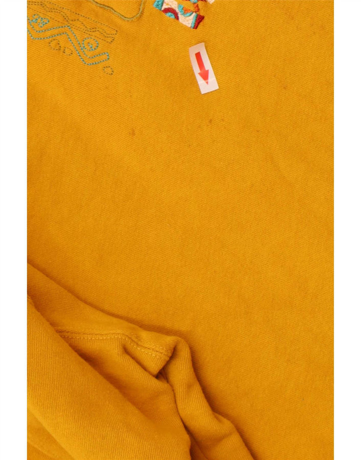 Stefanel Dame Grafisk Oversized Sweatshirt Jumper UK 14 Medium Gul