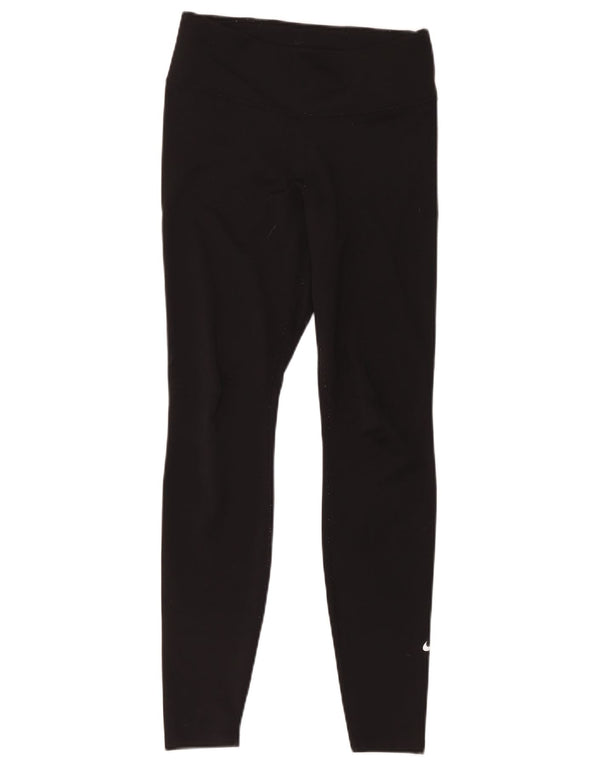 Nike Dame Dri Fit Leggings UK 14 Medium Sort Polyester