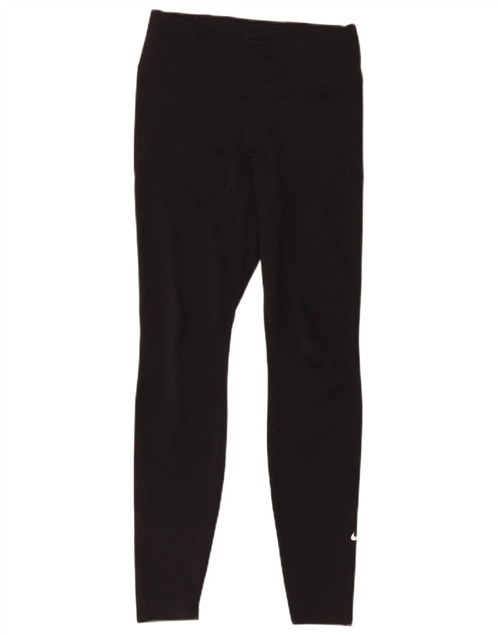Nike Dame Dri Fit Leggings UK 14 Medium Sort Polyester