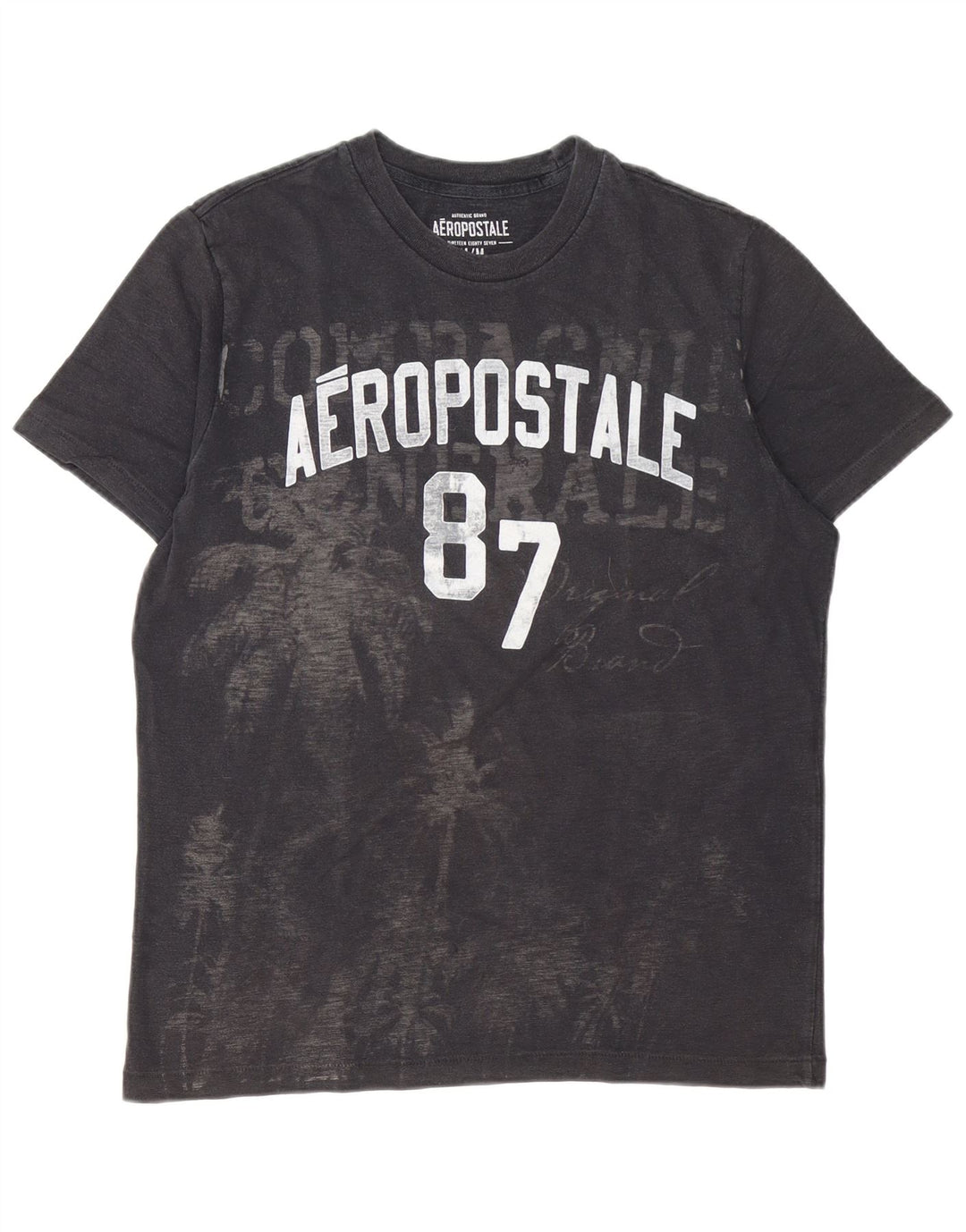Aeropostale Herre grafisk T-shirt Top Medium Sort Bomuld