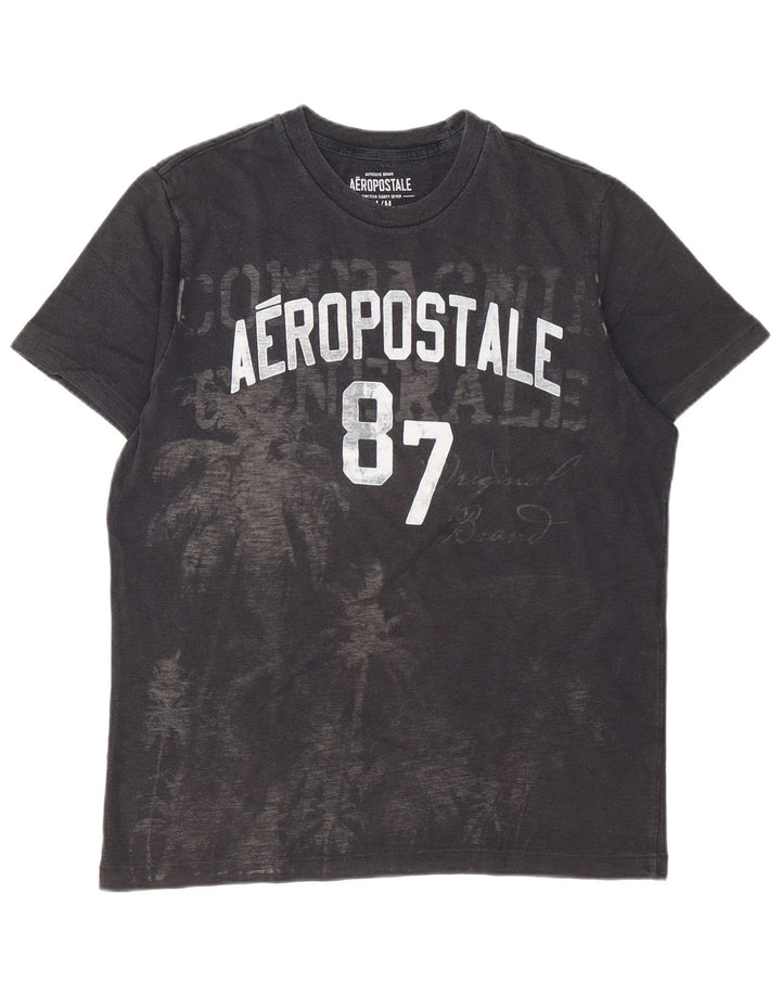 Aeropostale Herre grafisk T-shirt Top Medium Sort Bomuld