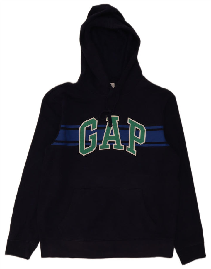 Gap Herre grafisk hættetrøje Jumper Medium Marineblå Colourblock Bomuld