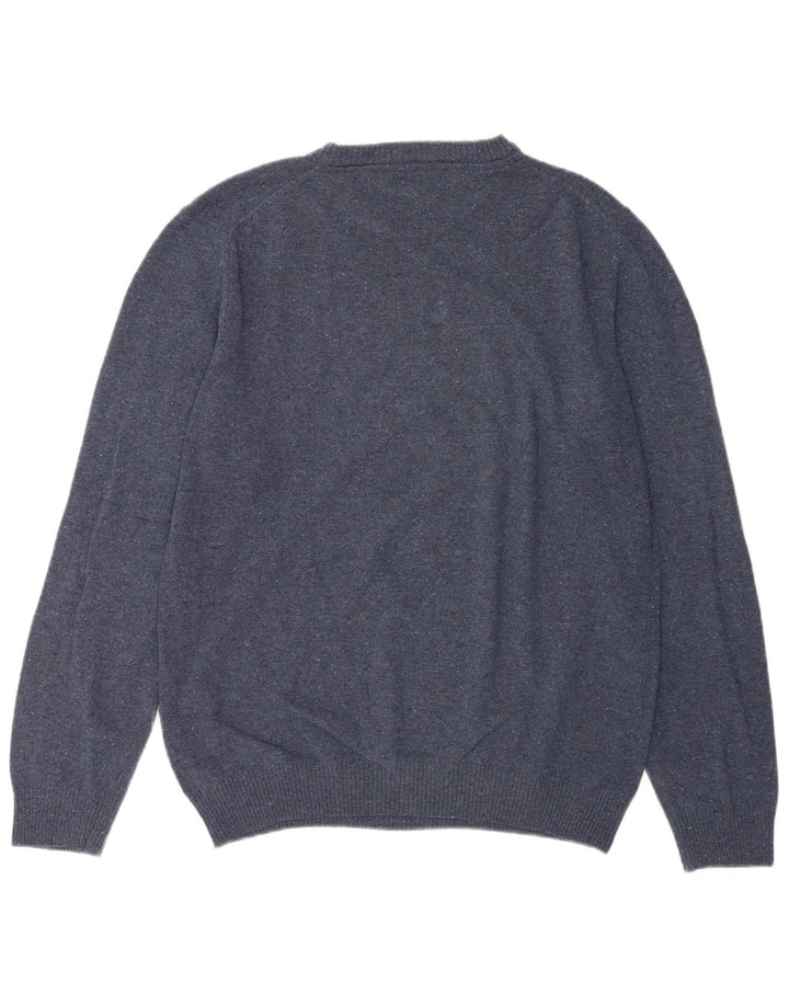 Gant Herre Crew Neck Jumper Sweater Large Blue Flecked Uld