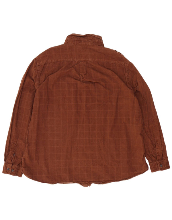 Marks & Spencer herreskjorte 3XL brun ternet bomuld