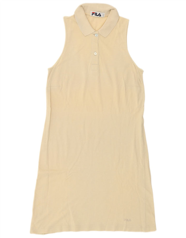 Fila Dame ærmeløs Polo Dress IT 44 Medium Beige Bomuld