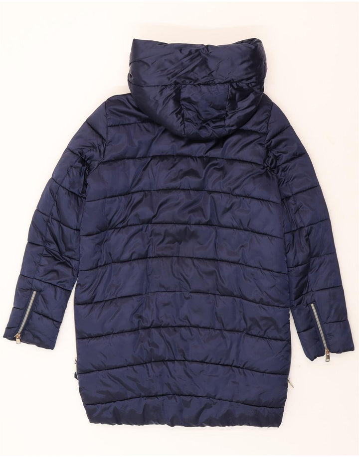 Guess Womens Oversized hættepolstret frakke UK 10 Lille marineblå polyamid