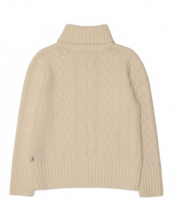 Vintage Womens Roll Neck Jumper Sweater UK 18 XL White Acrylic