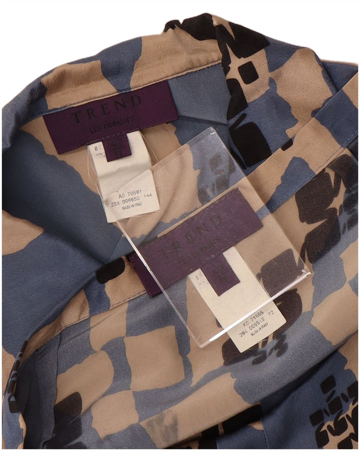 LES COPAINS Dame 2-delt nederdelsæt IT 42 Medium W28 Blå Geometrisk Silke